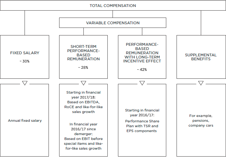 The remuneration system for members of the Management Board (graphic)